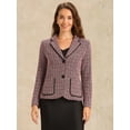 thumbnail image 3 of DARING DIVA Women's Notch Lapel Long Sleeve Elegant Business Jacket M Red Black, 3 of 6