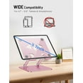 thumbnail image 3 of Tablet Stand Holder for Desk, Adjustable Desktop Tablet Holder, Foldable Aluminum Tablet Mount for iPad pro 12.9, iPad Air Mini, Samsung Galaxy Tabs Z Fold Kindle Fire,4-12 inch, Rose Gold, 3 of 4