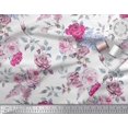 thumbnail image 2 of Soimoi Pink Poly Georgette Fabric Leaves & Rose Flower Print Sewing Fabric BTY 42 Inch Wide, 2 of 3