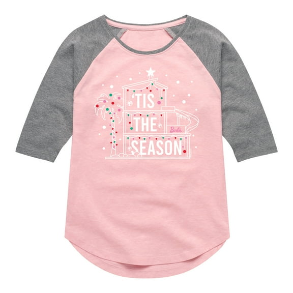 Barbie - Holidays & Christmas - Tis The Season In The Dreamhouse - Toddler & Youth Girls Raglan Graphic T-Shirt