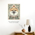 thumbnail image 4 of Moonow7 Cute Pomeranian Art Print - Vintage Holiday Wall Decor, Smiling Fluffy Dog for Festive Decor in Living Room, Bedroom, Nursery, Pomeranian Lover Gift, Unframed Size 45x60cm / 18x24", 4 of 13