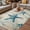 Turquoise Blue Brown, variant on Teal Octopus Coastal Outdoor Rug for Patio/Deck/Porch, Non-Slip Large Area Rug 3 x 5 Ft, Vintage Summer Beach Nautical Indoor Outdoor Rugs Washable Area Rugs, Reversible Camping Rug Carpet Runner