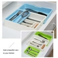 thumbnail image 3 of Expandable Cutlery Tray Drawer Organizer Hotel Bar Adjustable Silverware Tableware Chopsticks Compartment Holder Divider Light Green, 3 of 9