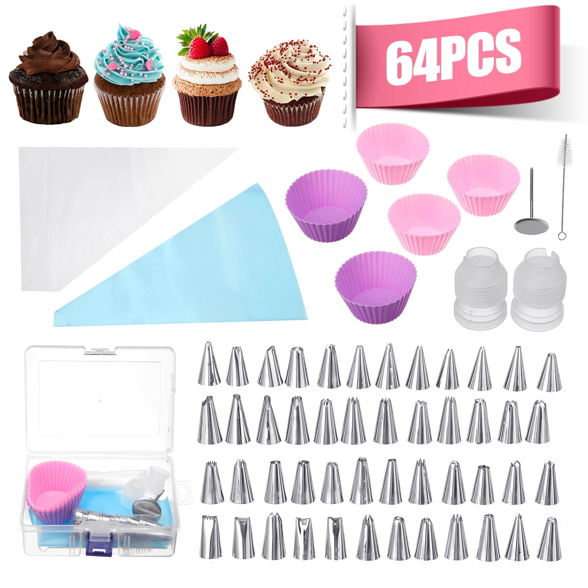 Cake Decorating Supplies Kit with Non Slip Base Cake