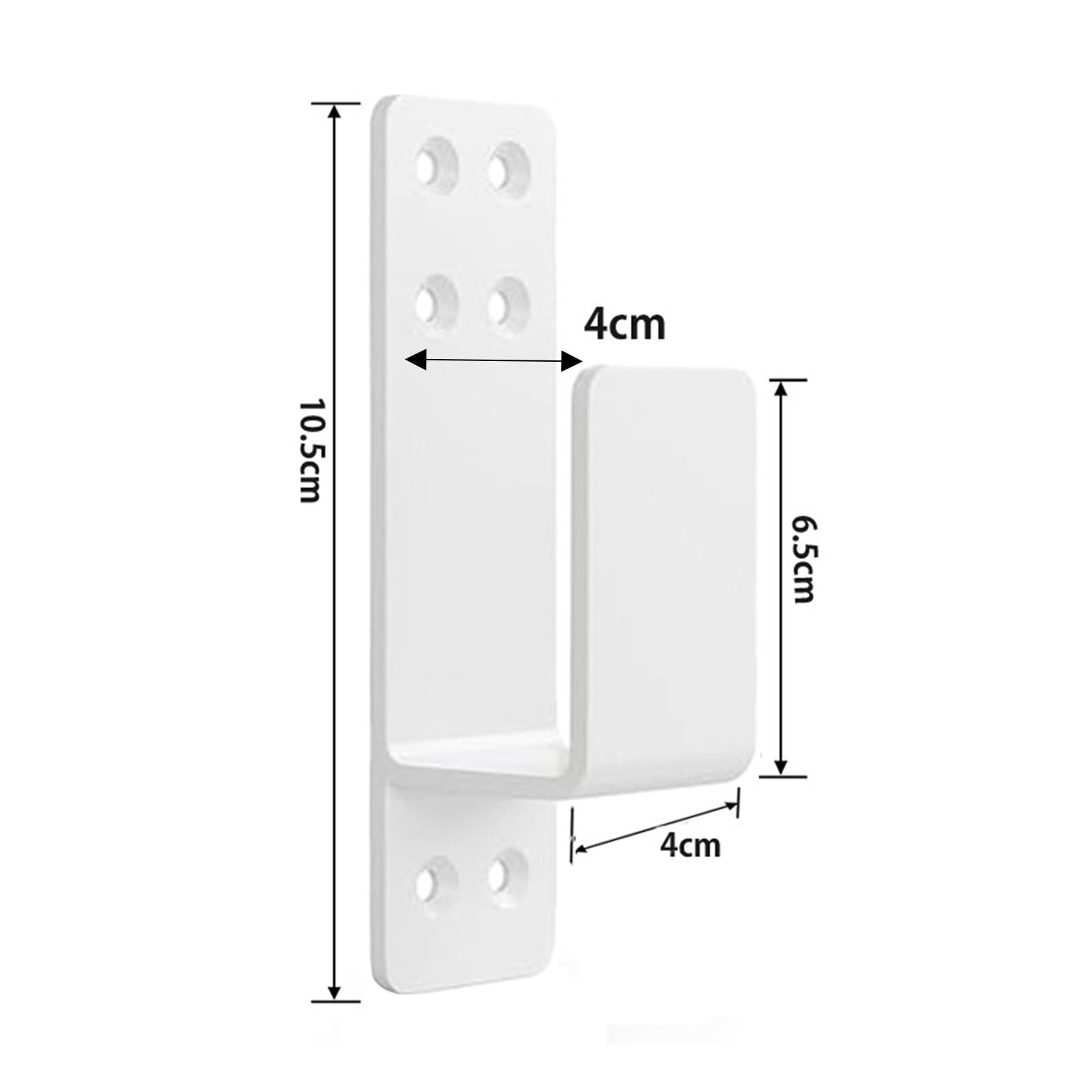 Door Barrier Brackets, Drop Open Bar Holder, 2pcs U Shape Fits 2x4 Lumber Door Bar Brackets for Barn Door Reinforcement White