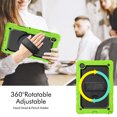thumbnail image 3 of Case for Samsung Galaxy Tab A8 10.5 Inch 2022 with Screen Protector, 360 Degree Rotating Kickstand Hand Strap Heavy Duty Shockproof Cover with Shoulder Strap, Lime, 3 of 7