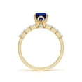 thumbnail image 2 of ANGARA Lab Grown 1.65 Ct Blue Sapphire Engagement Ring with Diamonds for Women in 14K Yellow Gold (Size-8x6mm) | Anniversary, Jewelry Gift for Women | Lab-Grown Blue Sapphire Ring, 2 of 8