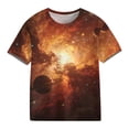thumbnail image 5 of LEKWK Girls Galaxy T-Shirt Starry Sky Nebula Print Crew Neck Tee Soft Novelty Space Graphic Summer School Casual Outfits, 5 of 9