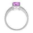 thumbnail image 2 of 2.7 ct Cushion Cut Simulated Alexandrite Solitaire with Simulated Diamond Accents 14K White Gold Womens Engagement Ring, 2 of 3