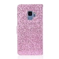 thumbnail image 2 of Allytech Galaxy S9 Plus Case, Glitter Bling Design PU Leather Drop Protection Folding Stand Wrist Strap Magnetic Closure Folio Flip Cover Cards Slots Wallet Case for Samsung Galaxy S9 Plus, Pink, 2 of 9