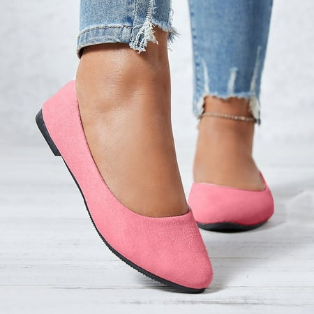 Women s Ballet Flat Shoes Pointed Toe Pink Comfortable Casual Dressy Shoes Work Flats Office Shoes Solid Flats Cusp Head Comfy Shoes for Women Omagie Pink Size 4.5
