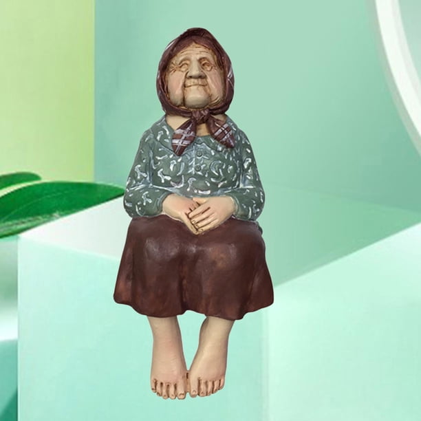 Escultura de , estatuilla de resina abuela, decoración de estatua, pieza coleccionable, decoración para hogar, adorno artes Colco Figuras de abuelos
