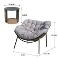 thumbnail image 3 of VIXLON 3 Piece Ratan Outdoor Patio Dining Set with Side Table and Thick Cushion, Gray, 3 of 7