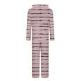 thumbnail image 4 of AUNVITO Women's Striped Hooded Tracksuit Set with Pockets, Drawstring Waist & Relaxed Fit 2-Piece Sportswear Outfit, 4 of 5