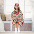 thumbnail image 7 of FORMRS Wearable Blanket Hoodie with Sleeves for Kids Cozy Flannel Sweatshirt, Colorful Flowers, 7 of 7