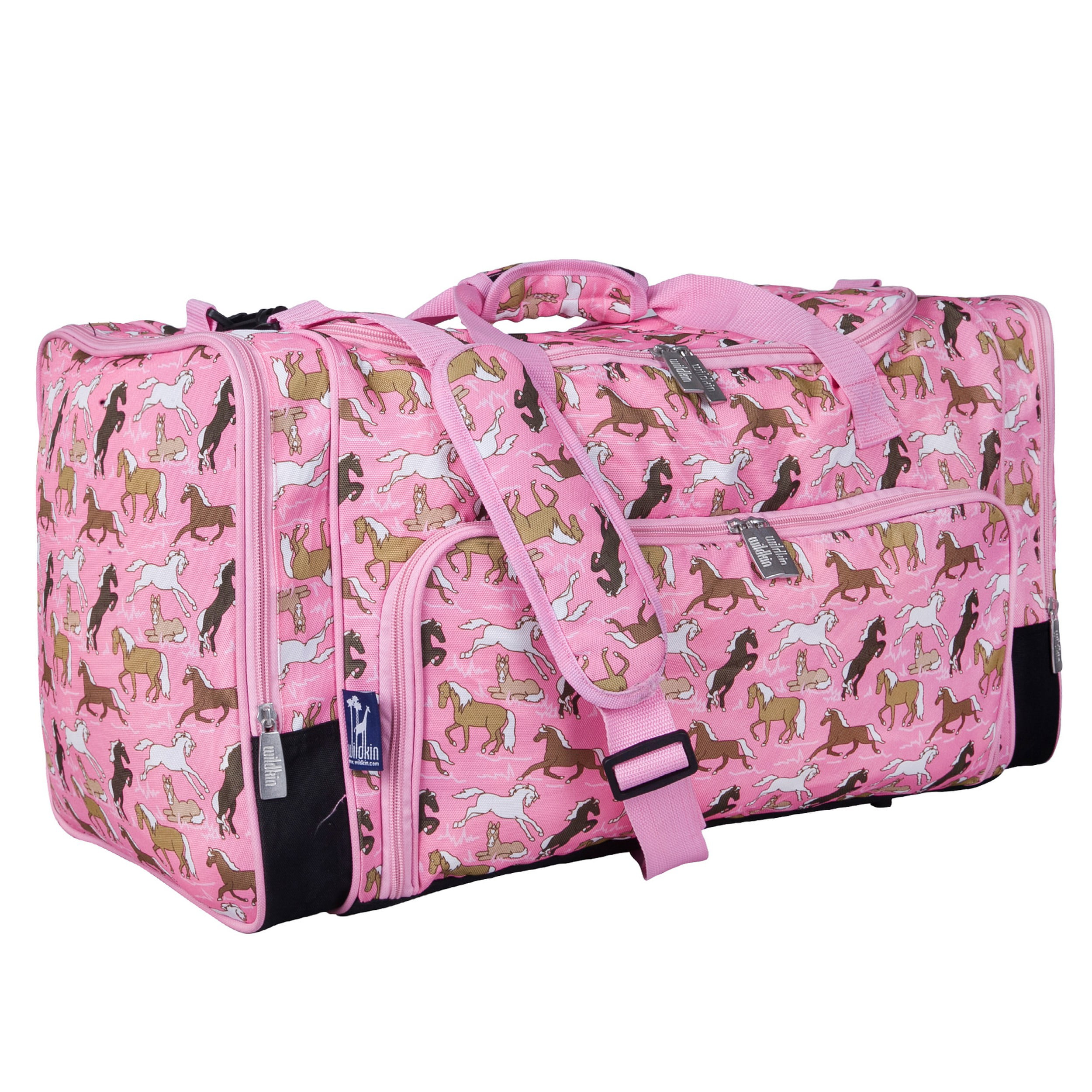 Pink Mermaid Fish Scale Large Travel Duffel Bag Waterproof Weekend Bag with Strap 
