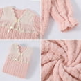 thumbnail image 7 of Gytharion Flannel Nightgowns for Women Winter Fuzzy Fleece Warm V-Neck Sleepshirt Soft Cozy Long Sleeve Lace Plush Nightshirt Cute Solid Ruffled Hem Nightdress Mid-Length Sleepwear, 7 of 7