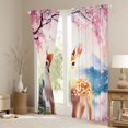 thumbnail image 3 of Manfei Fantasy Deer Black Out Curtains for Girls, Fuji Sakura Curtains Pack of 2 (42x63 Each), Pink Brown Blue, 3 of 6