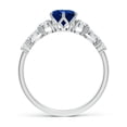 thumbnail image 2 of ANGARA Lab Grown 1 Ct Blue Sapphire Diamond Engagement Ring for Women in 14K White Gold (Size-6mm) | September Birthstone, Anniversary, Jewelry Gift for Women | Lab-Grown Blue Sapphire Ring, 2 of 8