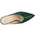 thumbnail image 4 of BLISSFUL STEP Mules à Talons Épais à Bout Pointu pour Femmes Vert US 6, 4 of 6