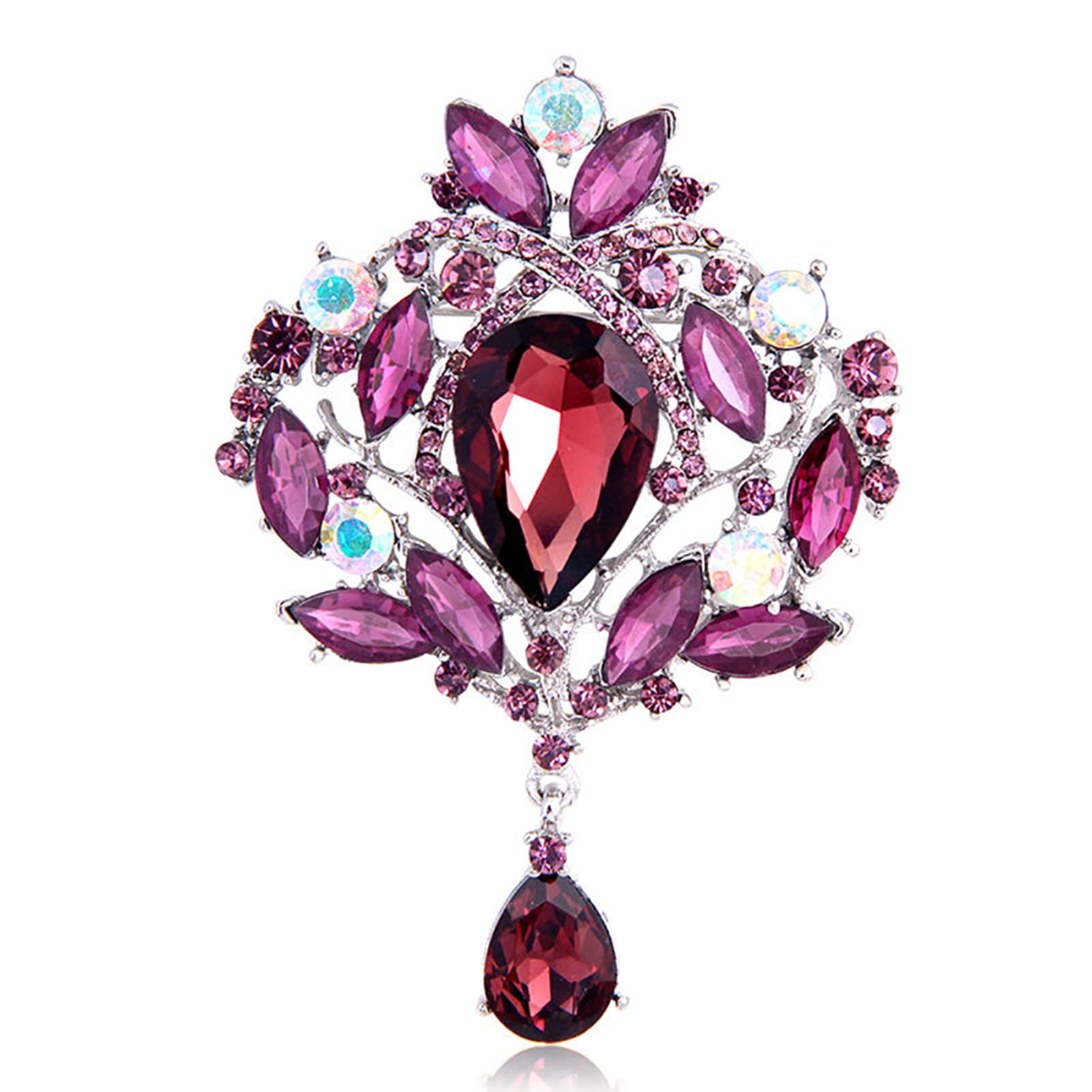 Sterling Silver W/ Rhodium-plated Created Ruby Earring Jacket 0.6IN Diameter
