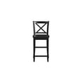 Kingston XBack Black Counter Stool, 24" Seat Height