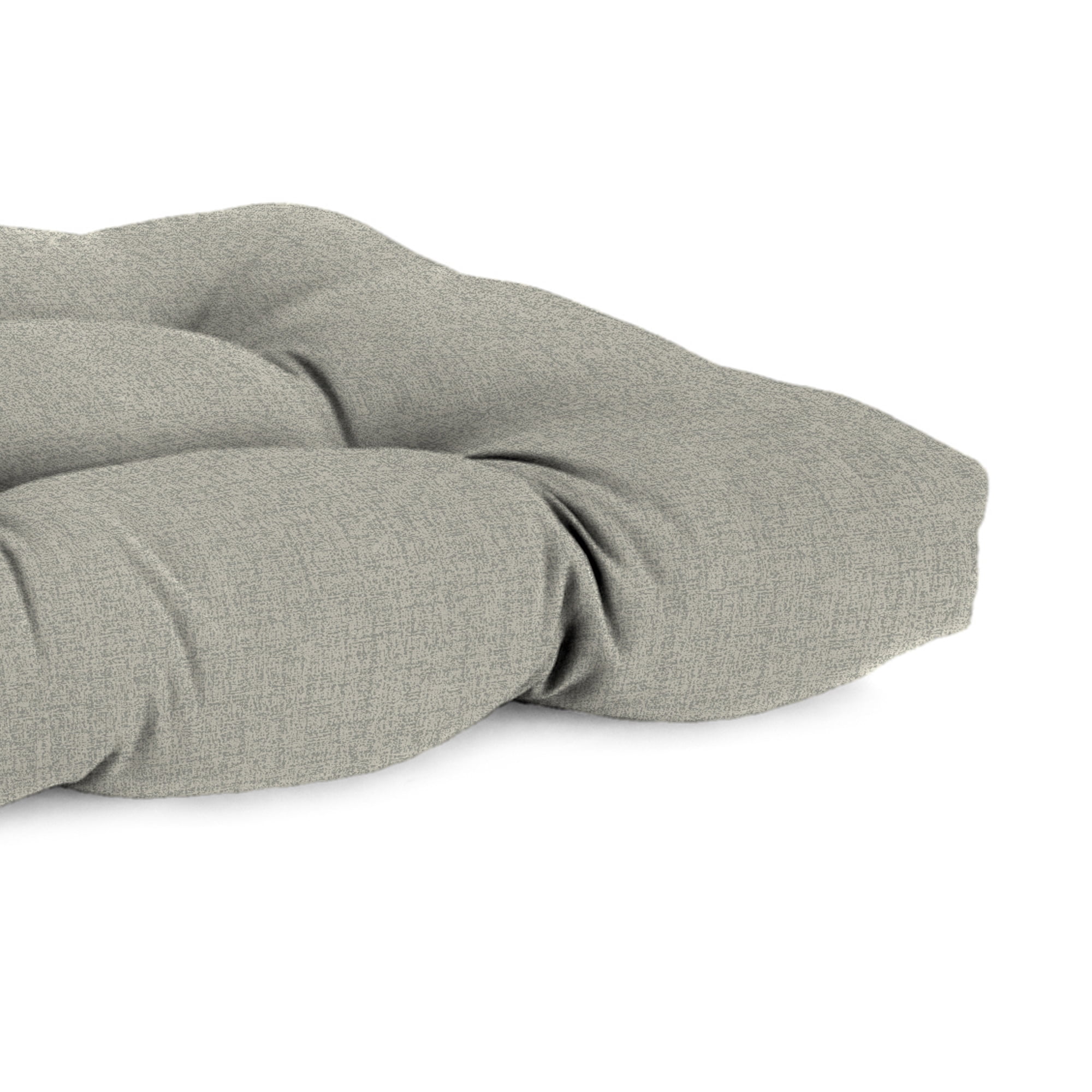 Jordan Manufacturing 44" x 18" McHusk Stone Grey Crosshatch Rectangular Tufted Contoured Crosshatch Outdoor Wicker Settee Bench Cushion