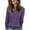 Purple#1, variant on LEBONYARD Womens Sweaters Pullover,Women's Half High Neck Long Sleeve Loose Split Pocket Women's Top Orange M