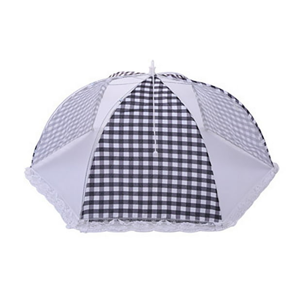 GROFRY Table Food Cover 18inch Round Grids Foldable Mesh Anti Fly