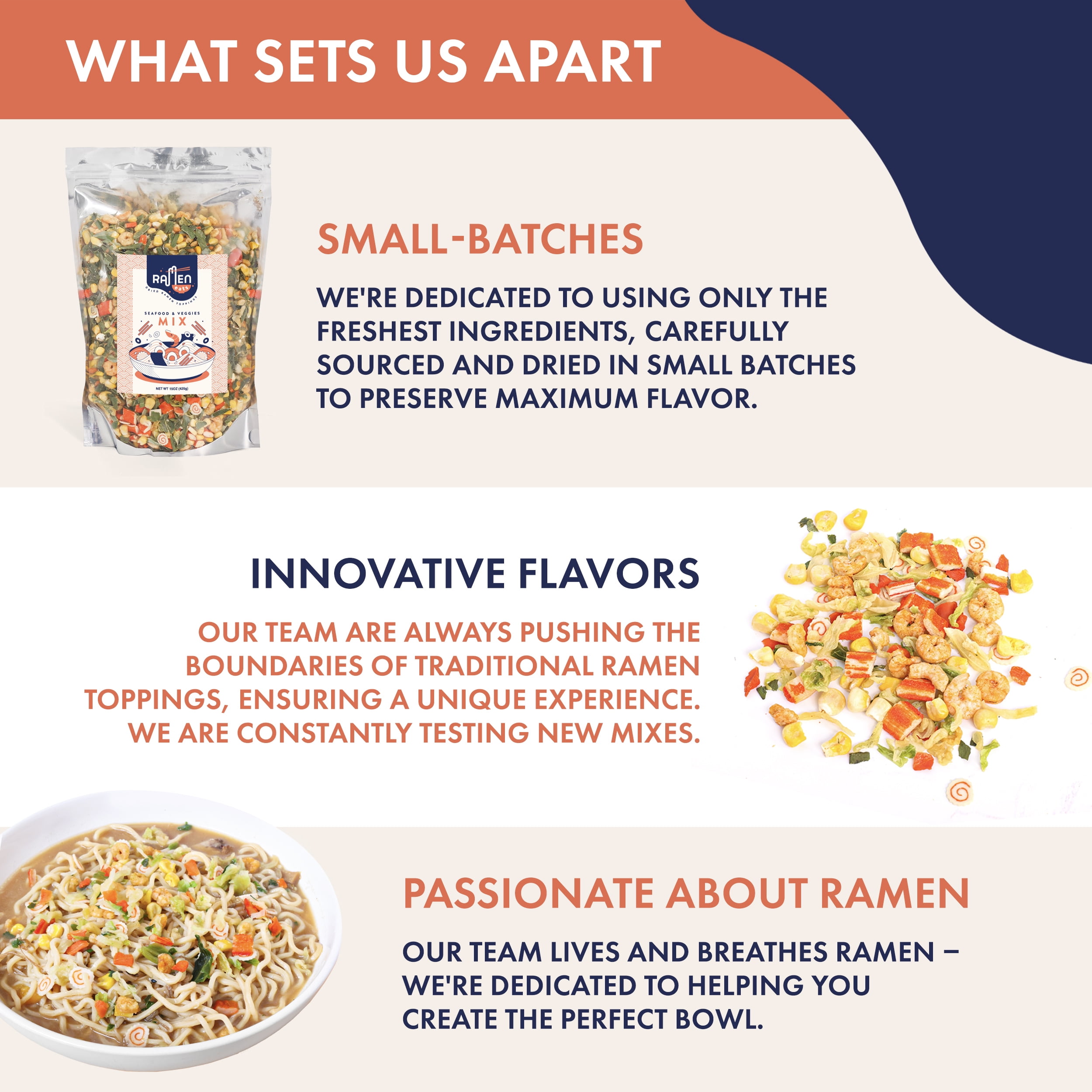 Big Bag Ramen Eats Classic Seafood Mix with Dried Vegetables Toppings for Noodles (15 oz, Seafood Noodle Mix)