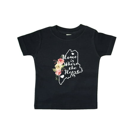 

Inktastic Maine Home is Where the Heart is with Watercolor Floral Gift Baby Boy or Baby Girl T-Shirt