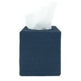 thumbnail image 2 of PILLOWPIA James Stonewashed Linen Tissue Box Holder, Indigo, Decorative Home Accessory, 4.5" L x 4.5" W x 5.5" H, 2 of 6