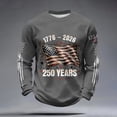 thumbnail image 2 of Dwelliawo Men's Sweatshirt Usa Flag Patriotic Graphic Anniversary 2026 Usa Flag American Sweatshirts Lightweight Casual Shirts Sweatshirt Dark Gray XL, 2 of 5