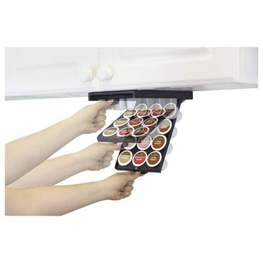 EZ-Shelf Under Shelf Storage for K Cups, Coffee Holder Compatible with K Cup Coffee Pods, Space-Saving Under Counter Cabinet Coffee Pod Holder, 10.5" x 7.25" x 2", Holds 12 Cups