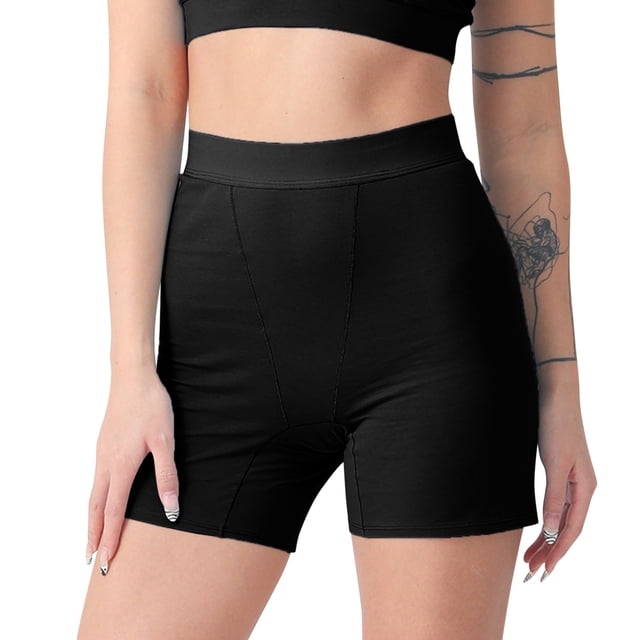 Aayomet Culotte Bikini en Coton pour Femmes Anti-Frottement (Noir, G)