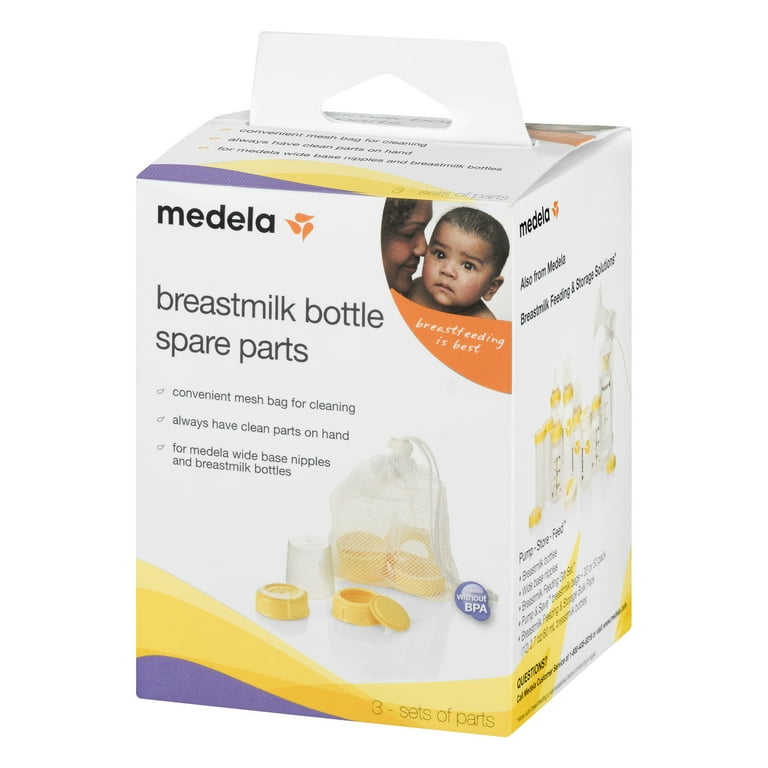 Lot of 10 Medela Baby Bottles 5oz 150ml Nipples Collars Caps