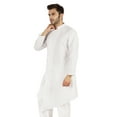 thumbnail image 4 of Atasi Casual Solid Long Sleeve Cotton Kurta For Indian Mens Mandarin Collar Irregular Hem Ethnic Shirt, 4 of 7
