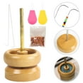 thumbnail image 1 of Uklsqma Hobbyworker Wooden Bead Spinner Kit | Big Eye Needles 4.5 Inch | Needle Threading Tools | Crystal Thread and 15G Beads Included | Diy Jewelry Making Beading Craft Supplies, 1 of 6