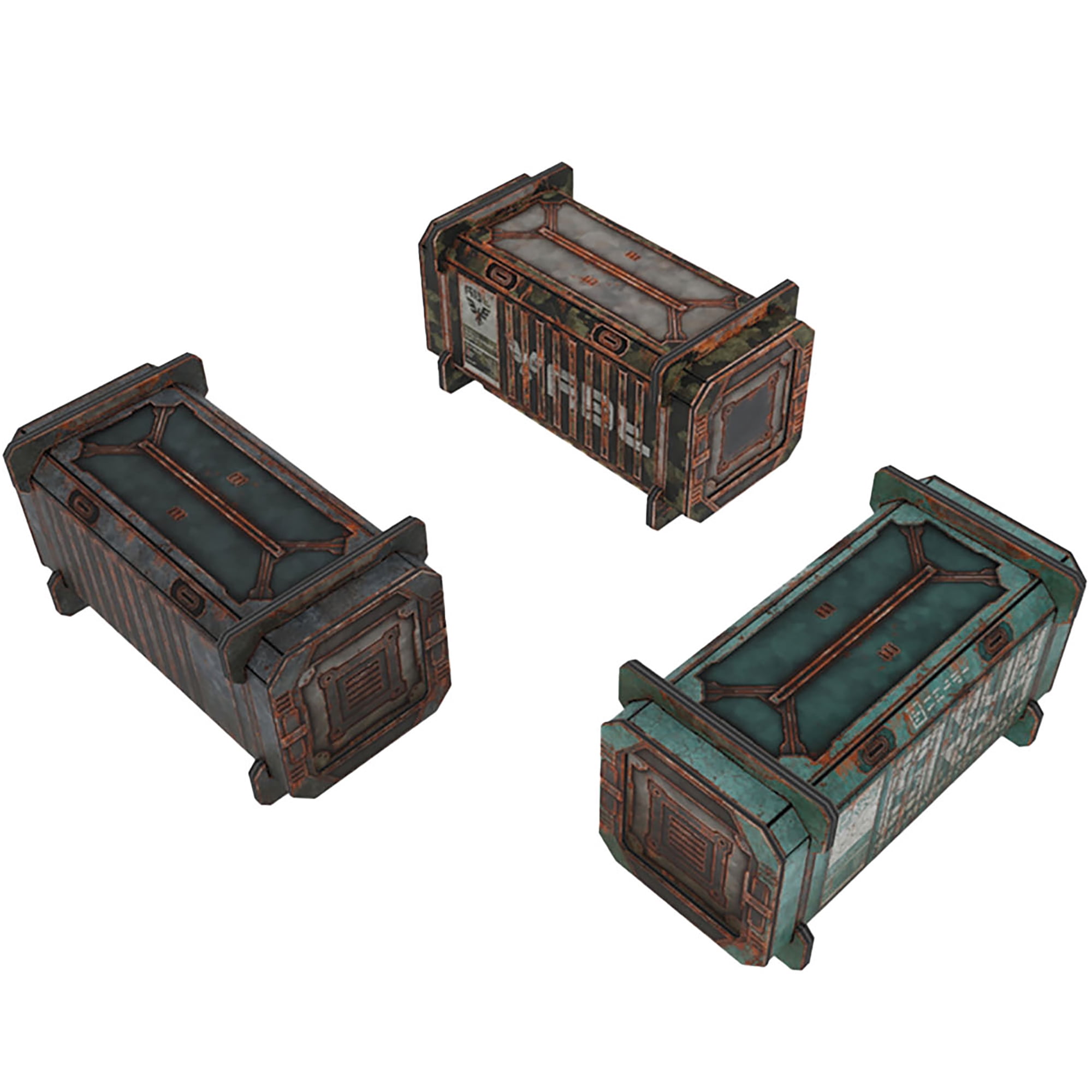 TinkerTurf Sci-Fi Terrain: Cargo Containers Series 4 Add-On - Abandoned Theme