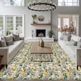 thumbnail image 3 of Large Area Rugs for Living Room Bedroom, Vintage Flowers 5'x8' Rug Washable Carpet Runner Indoor Outdoor, Spring Yellow Green Floral Country Leaves Birds Non Slip Floor Mats Rug for Kitchen, Bathroom, 3 of 8