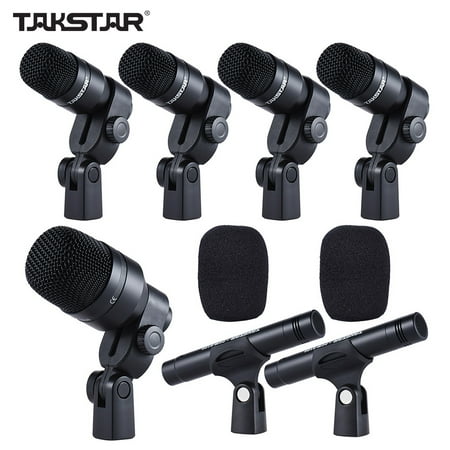 - TAKSTAR DMS-D7 Professional Musical Instruments Drum Set Wired Microphone Mic Kit with Standard Mounting Accessories Aluminum Carrying Case