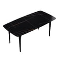 thumbnail image 6 of Modern 68.76" Black Dining Table - Sintered Stone & Metal, Fits 6-8, High Hardness, Stainproof, Easy To Clean And Desk Accommodates Legs, Stains Heat, Tidy, 6 of 6
