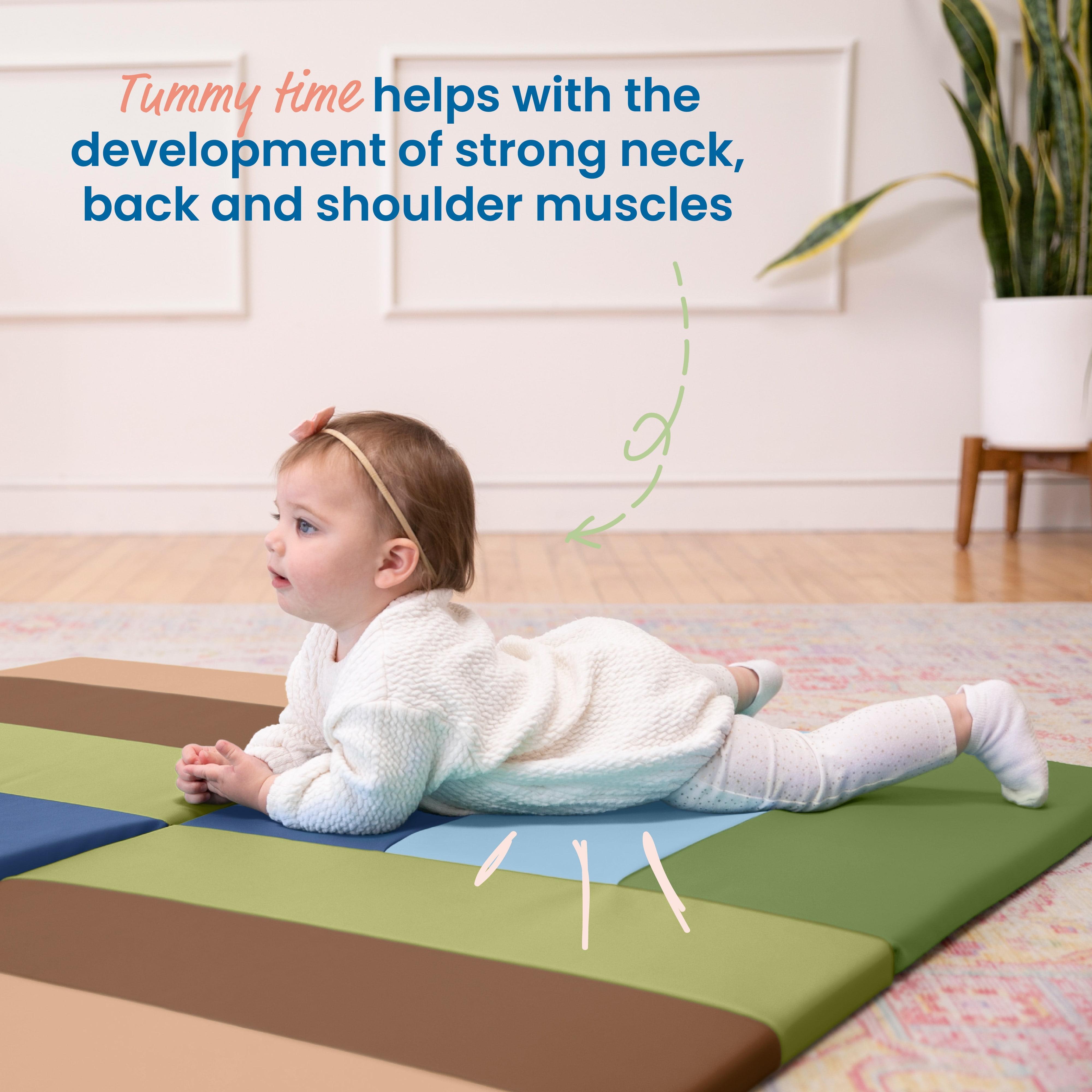 ECR4Kids SoftZone Turning Tiles Folding Activity Play Mat, 48in Square, Baby Essentials, Earthtone