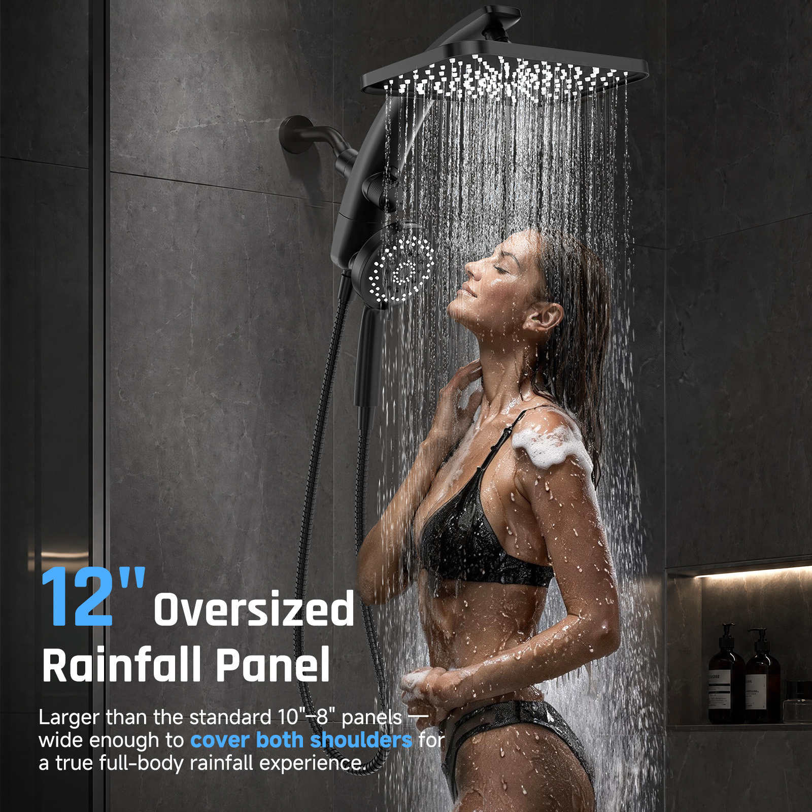 Ophanie 12-Inch Rain Shower Head Combo with Handheld, 8 Modes photo 2