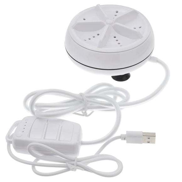 Raindrops Travel Washing Machine White Portable Washer with USB Power Supply and Strong ABS Construction
