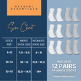 thumbnail image 5 of Special Essentials 12 Pairs Women's White and Gray Cotton Diabetic Ankle Socks 9-11, 5 of 8