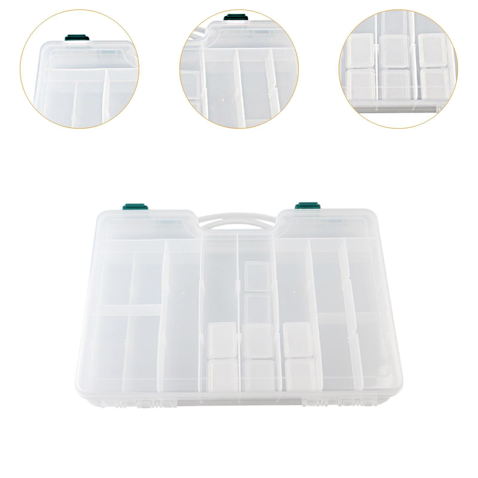QccHieUs Fishing Tackle Box with Removable Dividers with Handle,Fishing Supplies Lure Box Clear