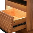 thumbnail image 4 of Elle Modern Nightstand with LED Lights, Charging Station, Bedside Table with 2 Drawers, Yellow, 4 of 9