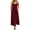 Wine, variant on Lovzfmll Spaghetti Strap Ribbed Solid Double Pocket Maxi Sundress for Women, Loose Crew Neck Sleeveless Casual Dress Yellow, XL