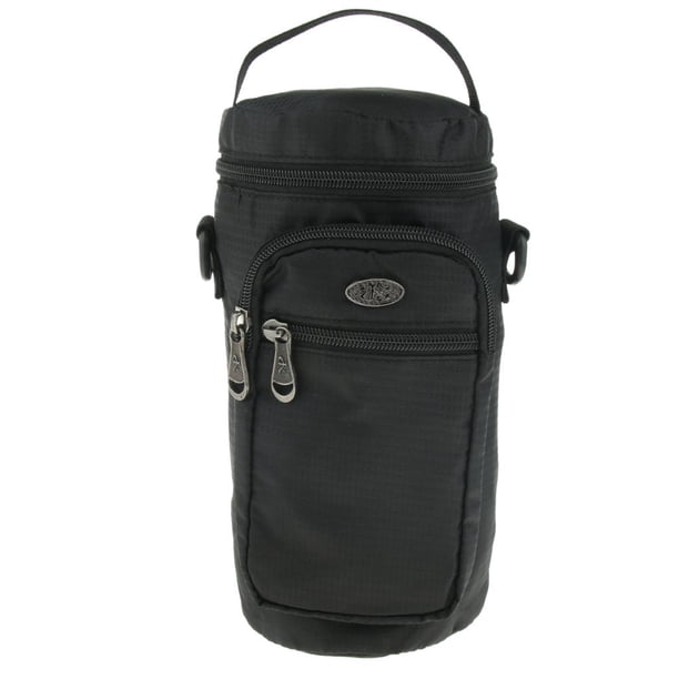 Portador de botella de agua de nailon de 1,5 l, portabotellas para senderismo, viaje, Camping Negro Cola Soporte para botella de agua
